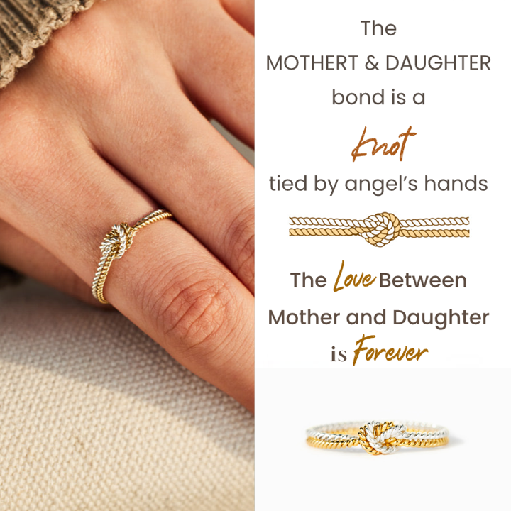 MOTHER & DAUGHTER BOND HANDCRAFTED TWO STRAND KNOT RING