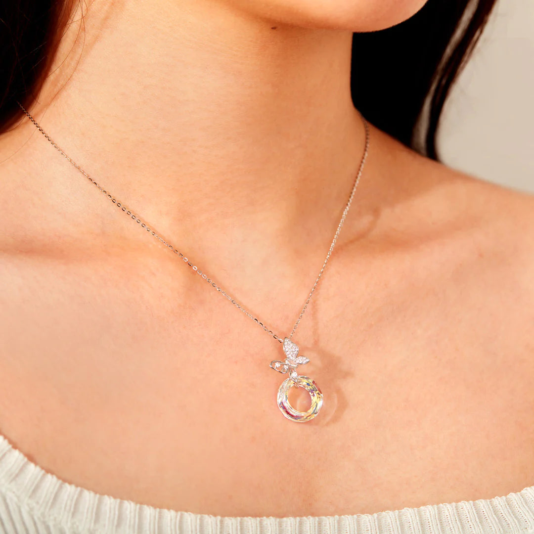 YOUR WINGS GET STRONGER CRYSTAL BUTTERFLY NECKLACE