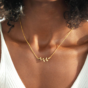 BE-LEAF IN YOURSELF LIKE I DO TREE LEAF NECKLACE