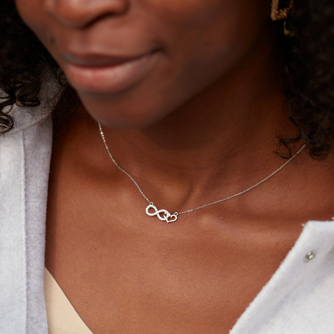 GRANDMOTHER & GRANDDAUGHTER INFINITY HEART NECKLACE