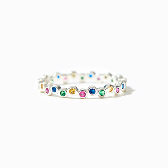 YOU ARE PERFECT RAINBOW STONES RING BAND