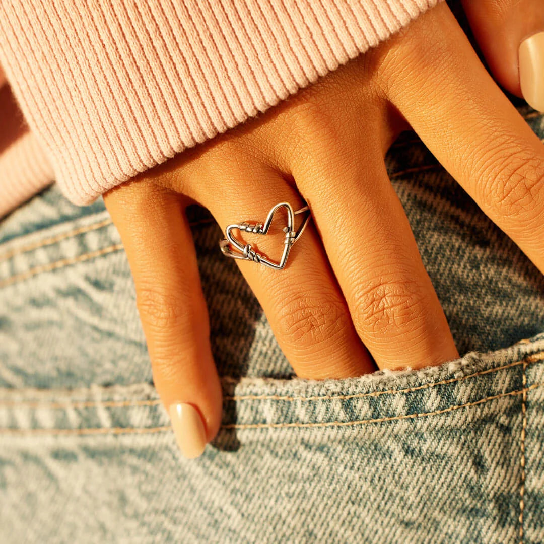 Loving heart on sale wire ring