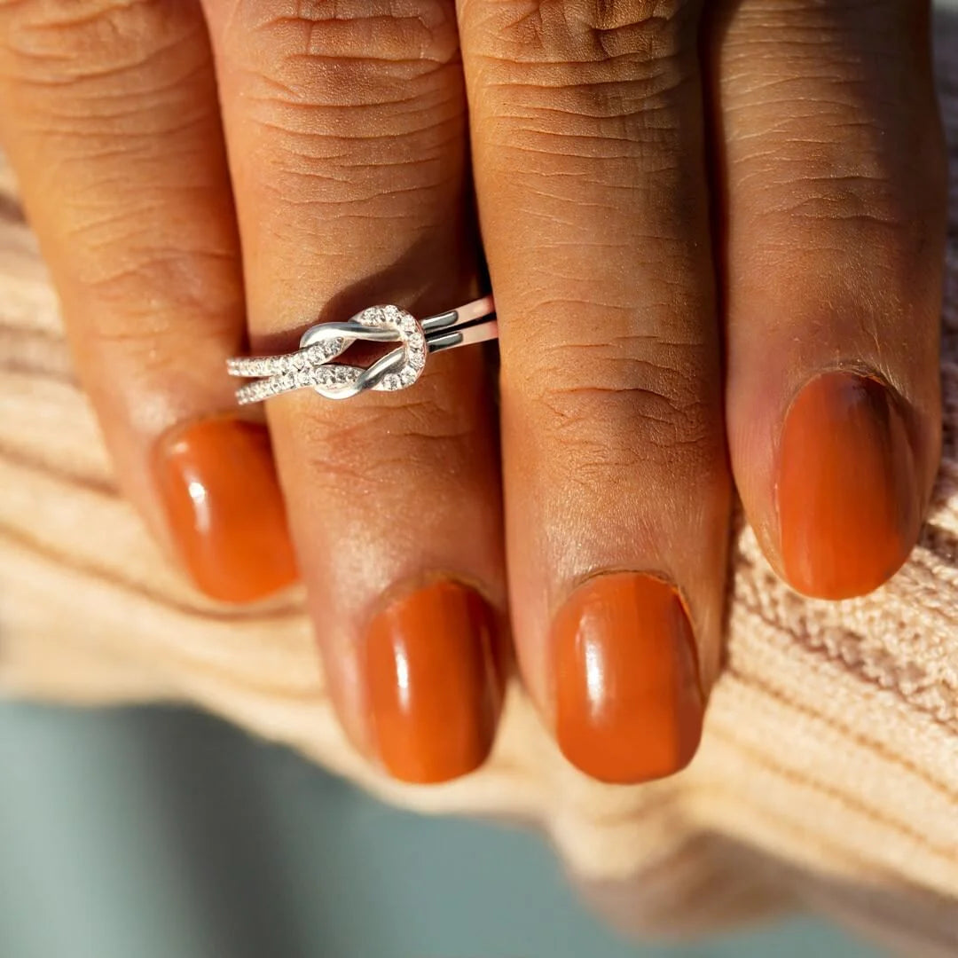 MOTHER & DAUGHTER RING - SQUARE KNOT RING